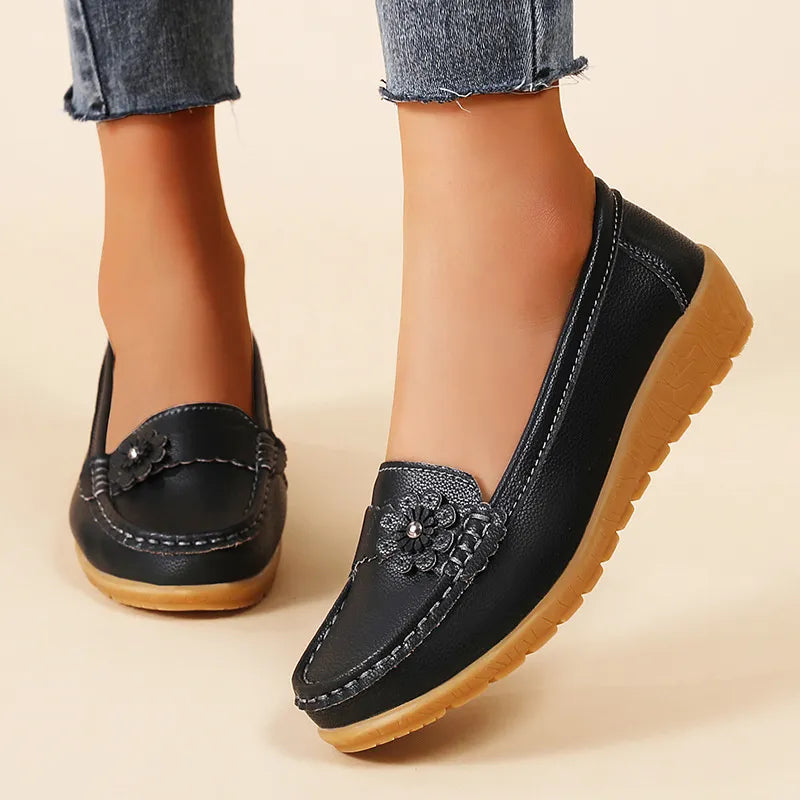Chaussures confortables à semelle souple pour femmes – Effet Cuir
