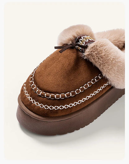 Pantoufles chaudes en velours pour femmes
