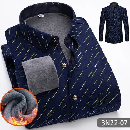 Chemise thermique doublée en polaire pour homme