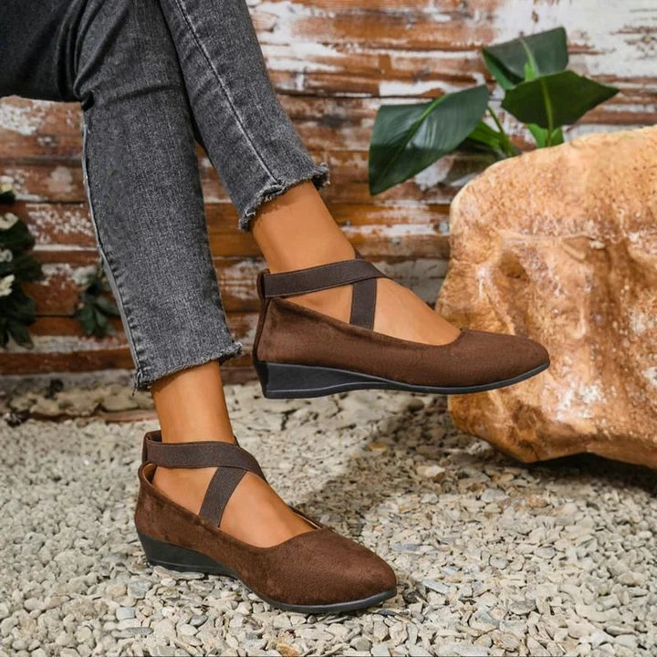 Chaussures Femme Élégantes à Talon Compensé Confort – Enfilage Facile