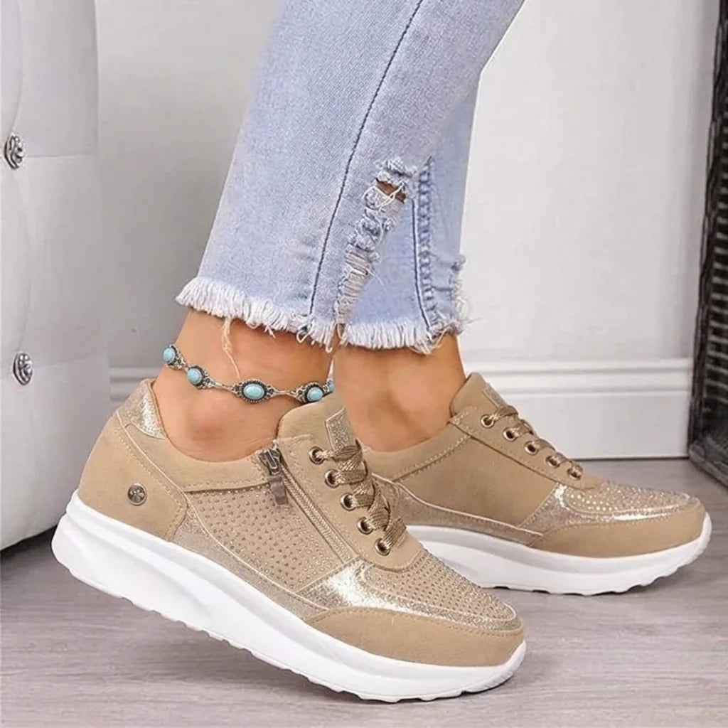 Baskets confortables et de soutien à fermeture éclair pour femmes