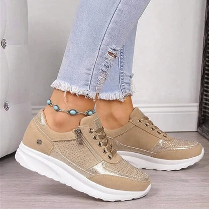 Baskets confortables et de soutien à fermeture éclair pour femmes