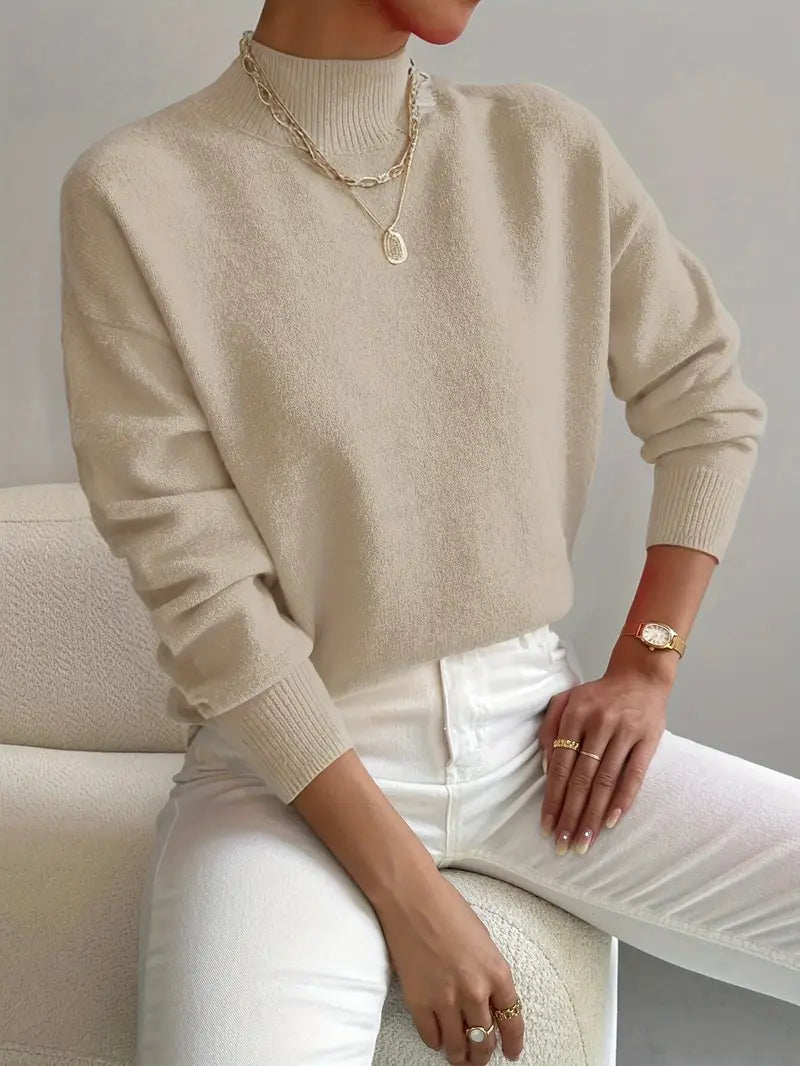 Pull à col roulé confortable pour femme