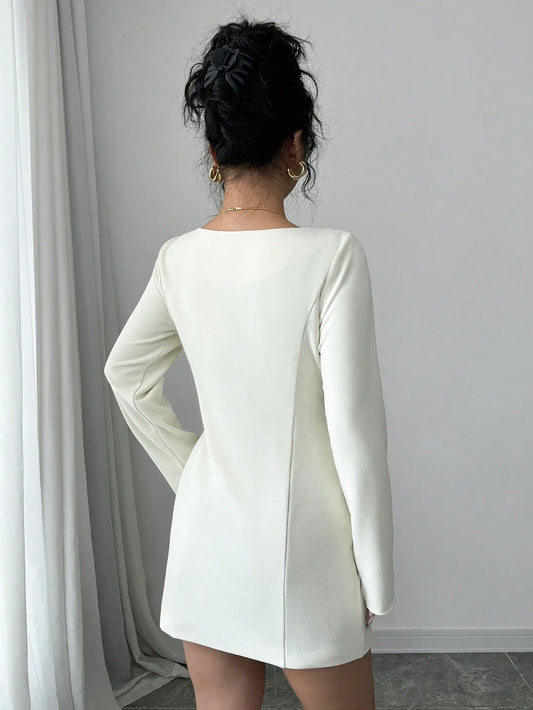 Veste Décontractée À Revers Et Double Boutonnage