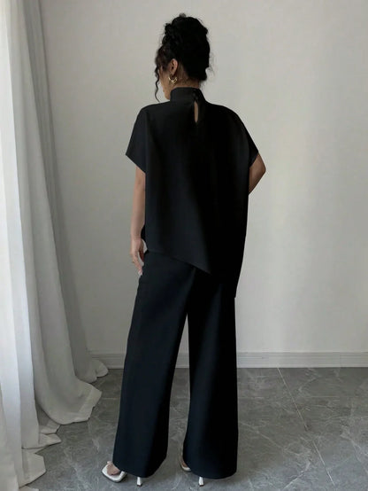 Ensemble Blouse Asymétrique Et Pantalon