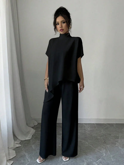 Ensemble Blouse Asymétrique Et Pantalon