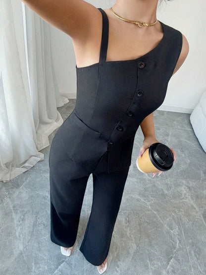 Ensemble Gilet Sans Manches Et Pantalon Droit