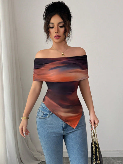 T-Shirt D’Été En Patchwork De Dentelle