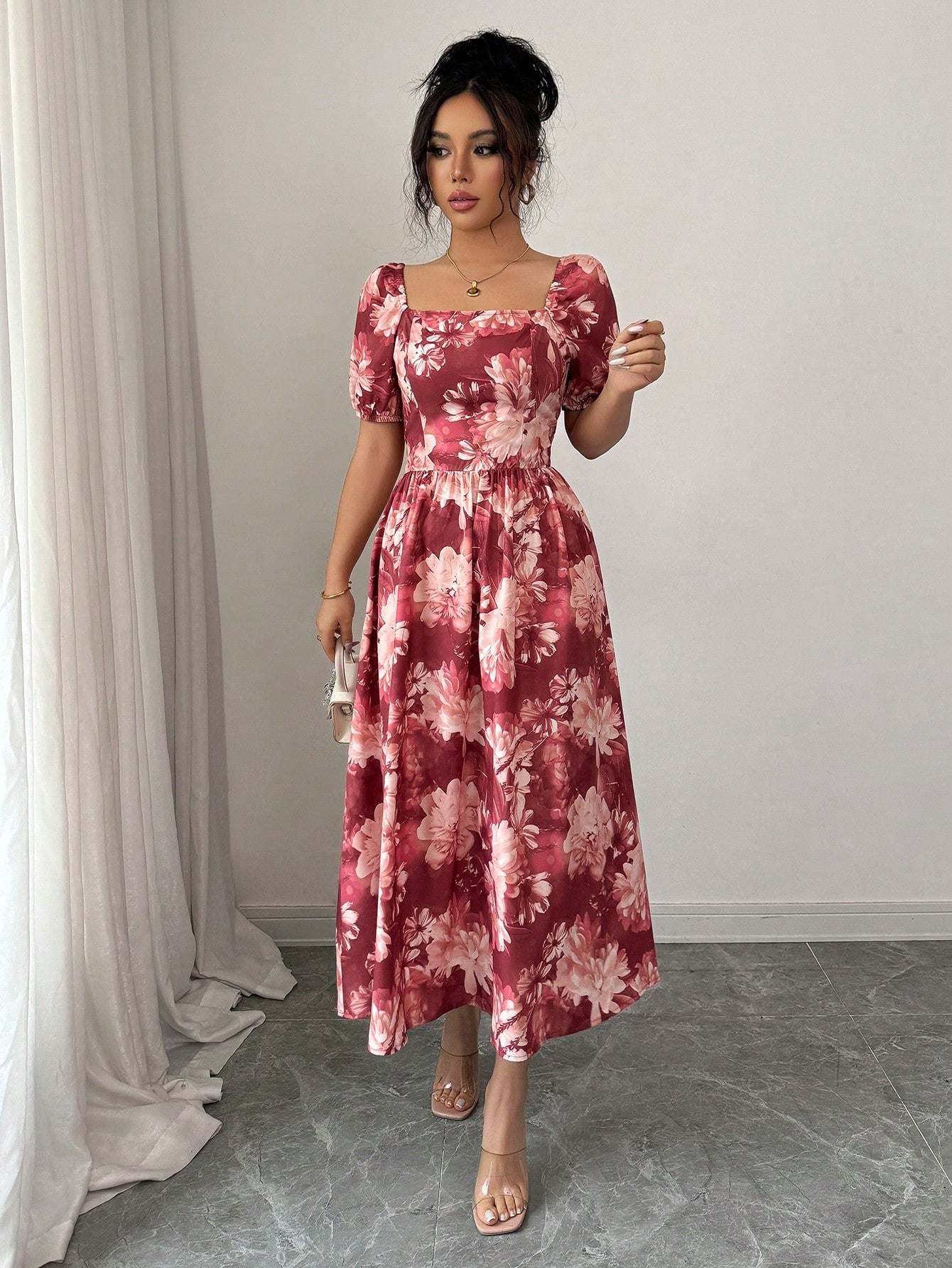 Robe Trapèze Florale Romantique