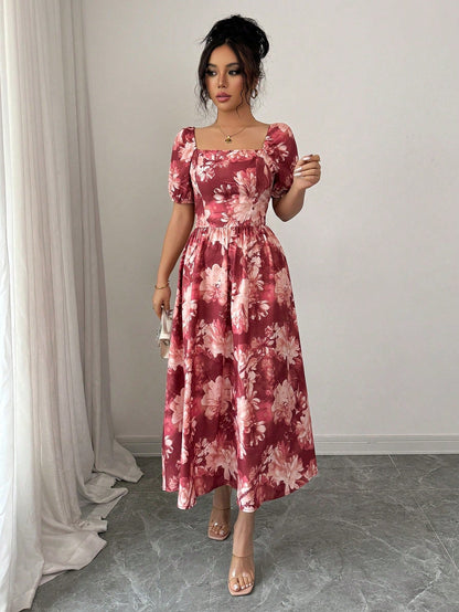 Robe Trapèze Florale Romantique