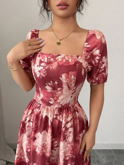 Robe Trapèze Florale Romantique