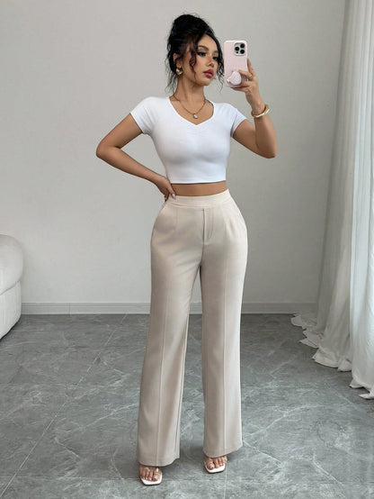 Pantalon Évasé Décontracté De Bureau