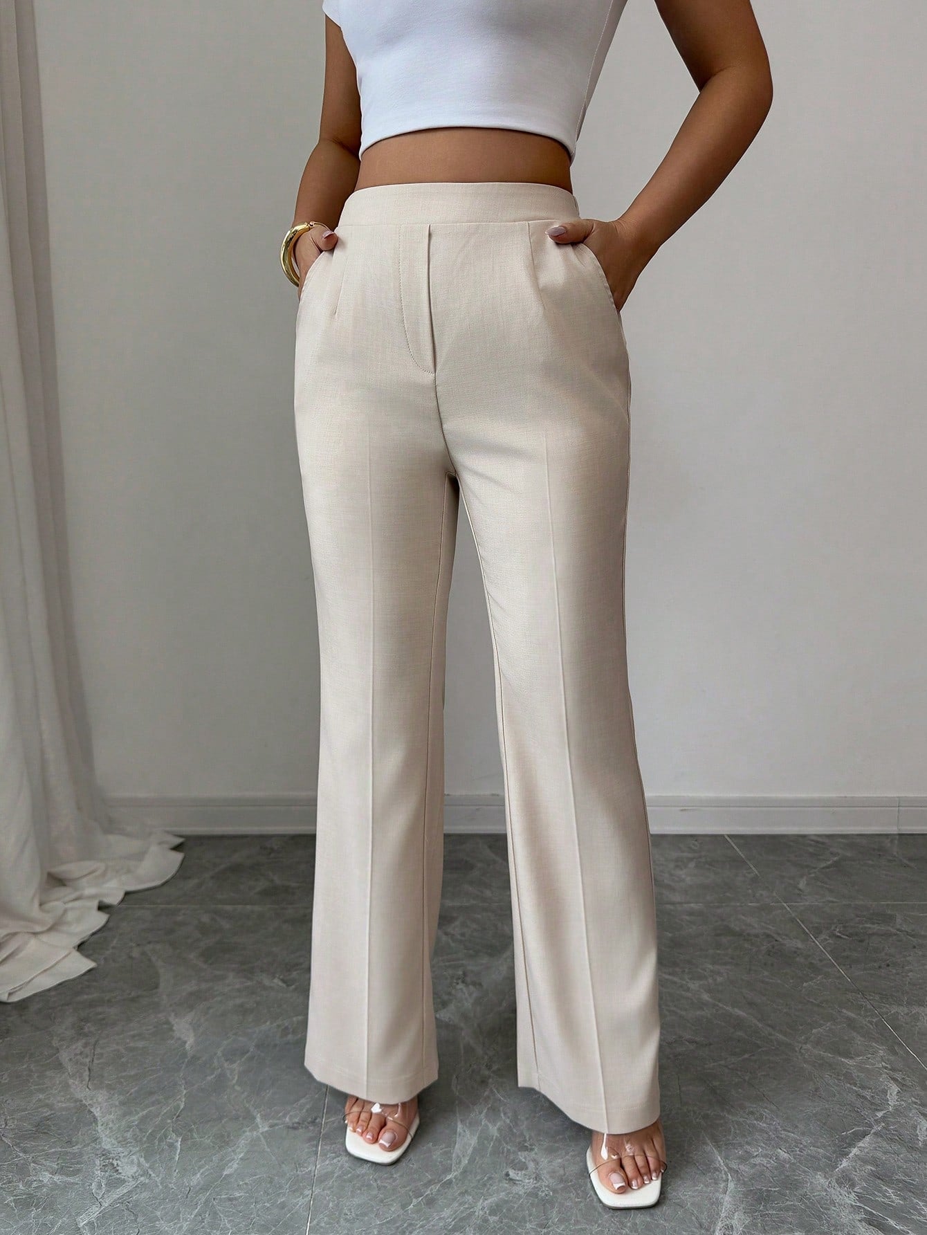 Pantalon Évasé Décontracté De Bureau
