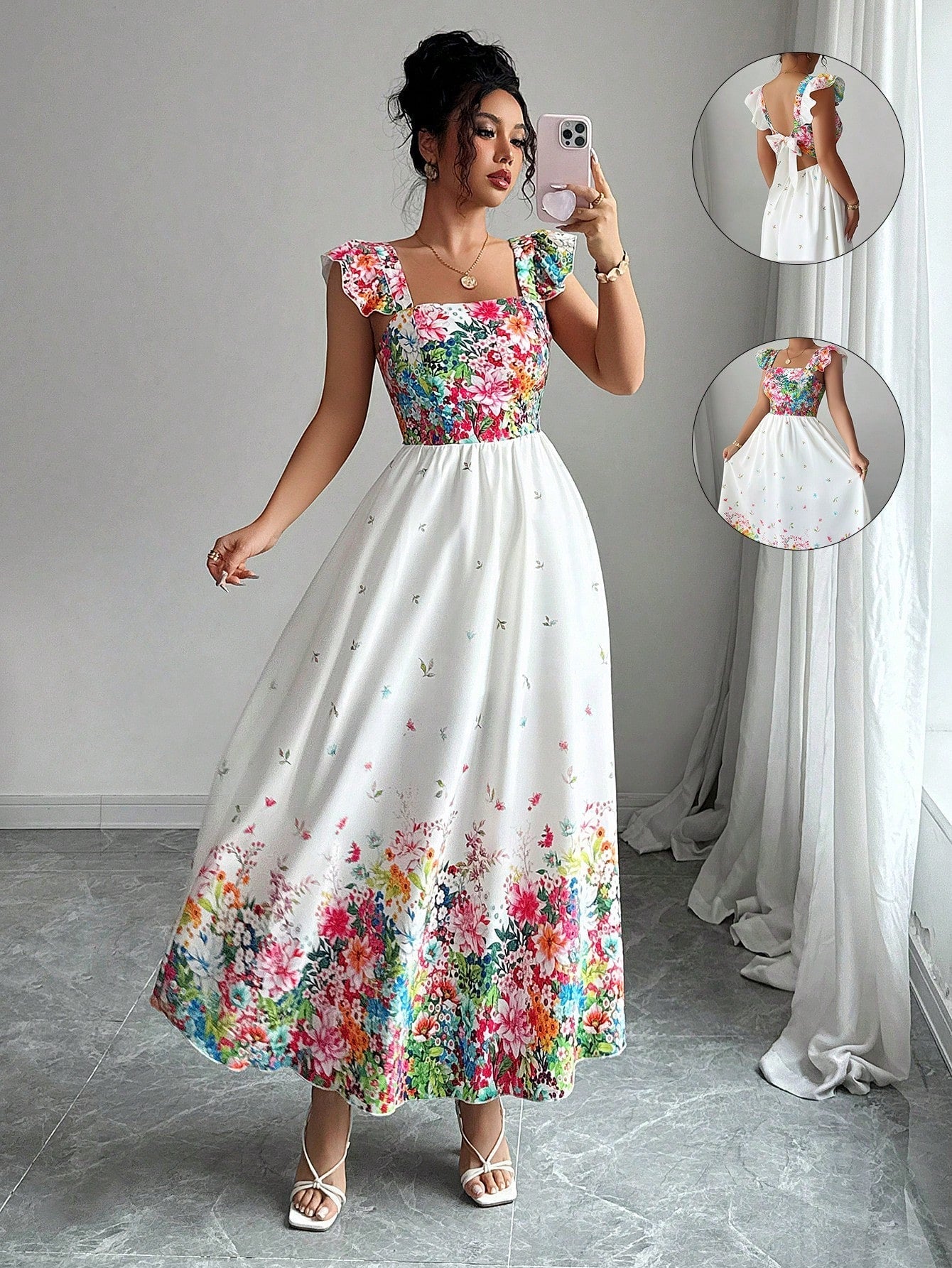 Robe Longue Bohème Florale Élégante