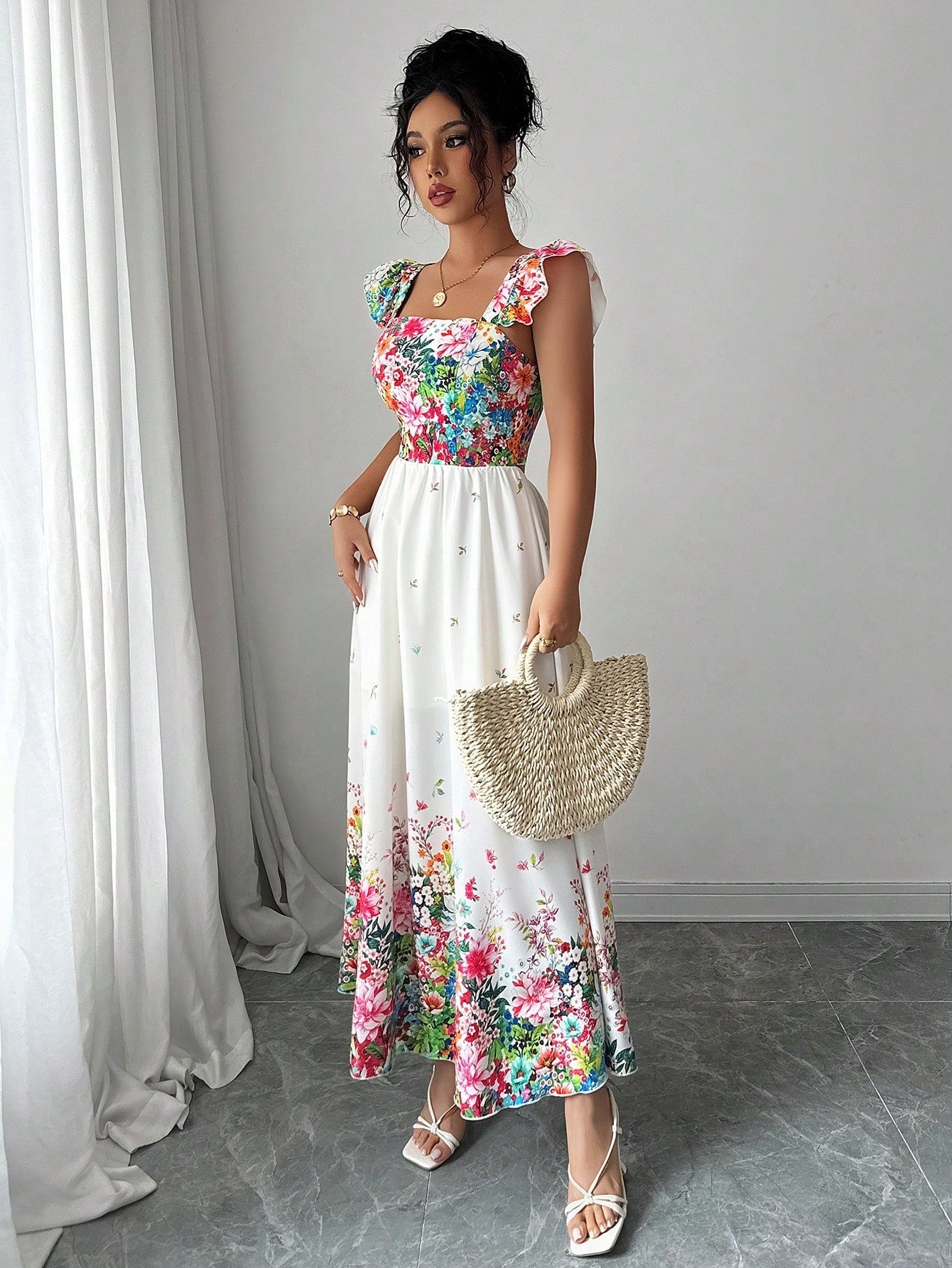 Robe Longue Bohème Florale Élégante