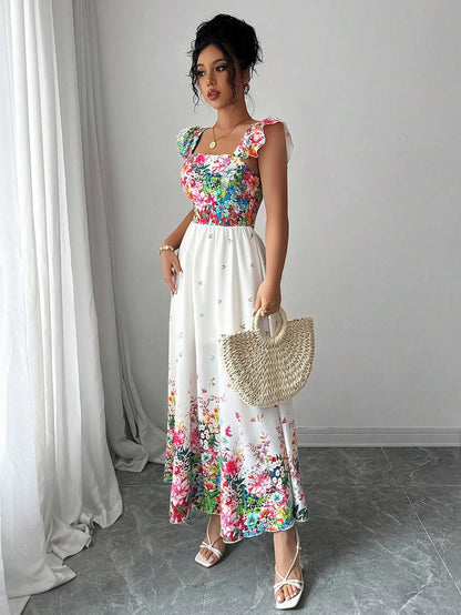 Robe Longue Bohème Florale Élégante
