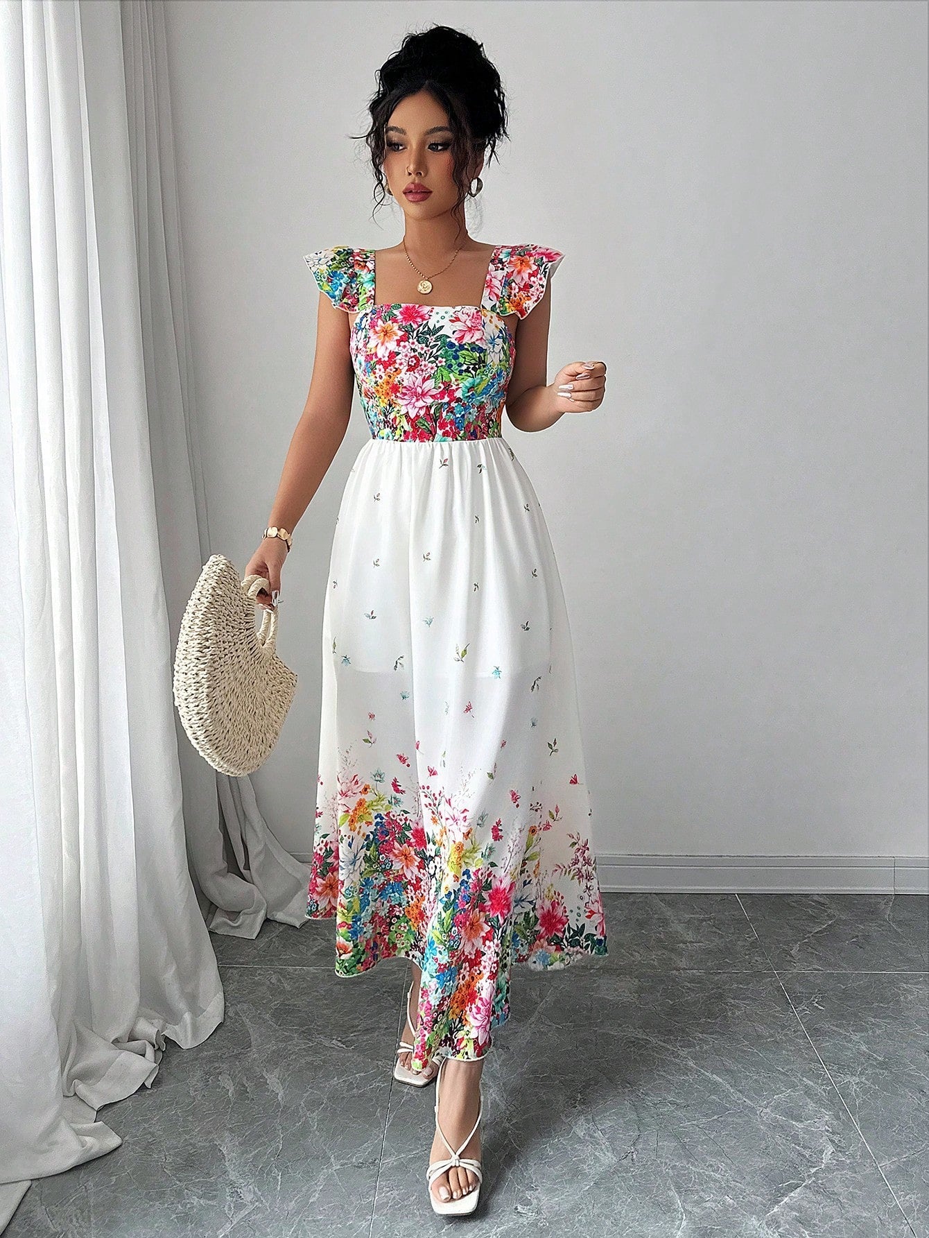 Robe Longue Bohème Florale Élégante