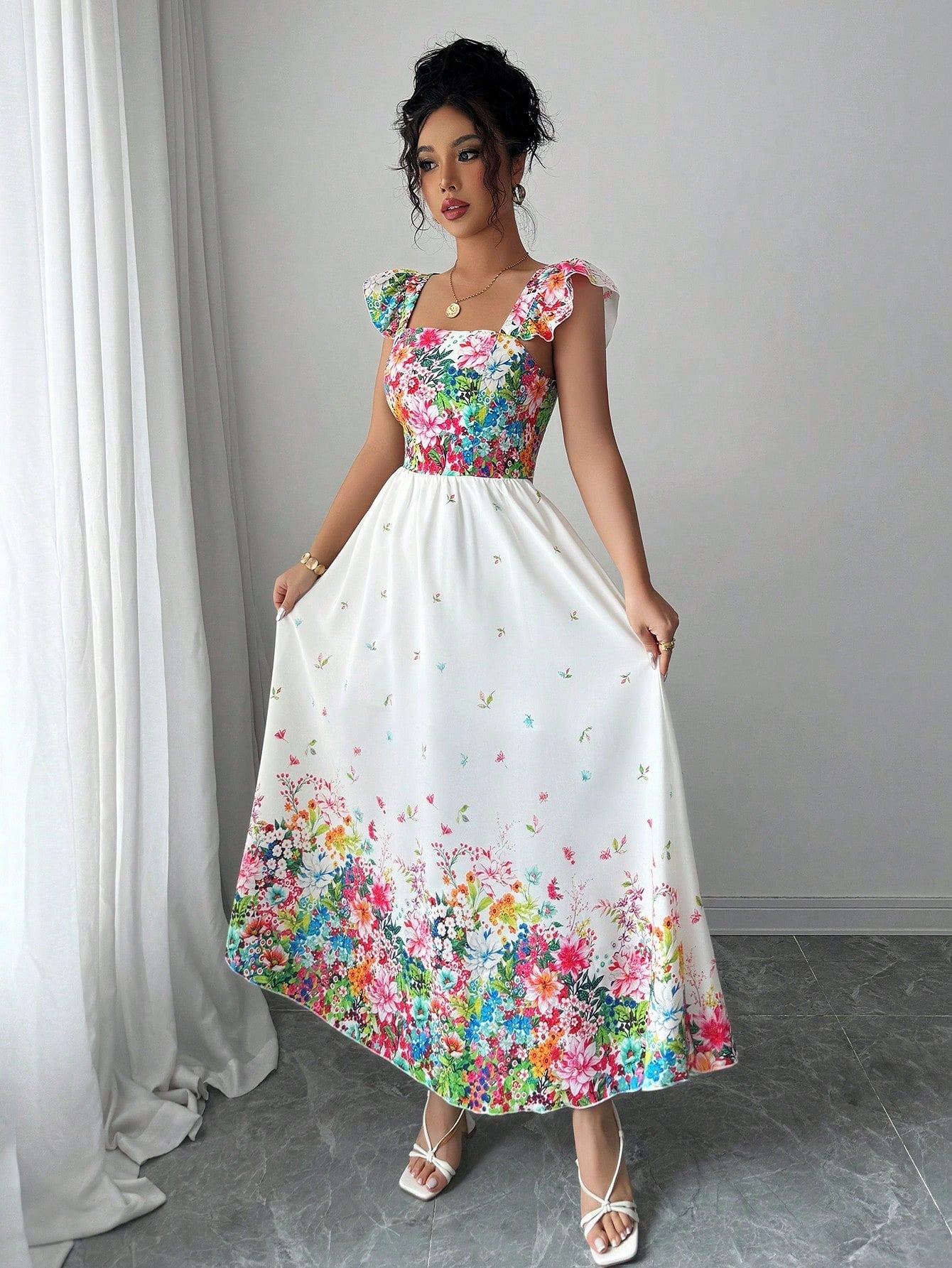 Robe Longue Bohème Florale Élégante