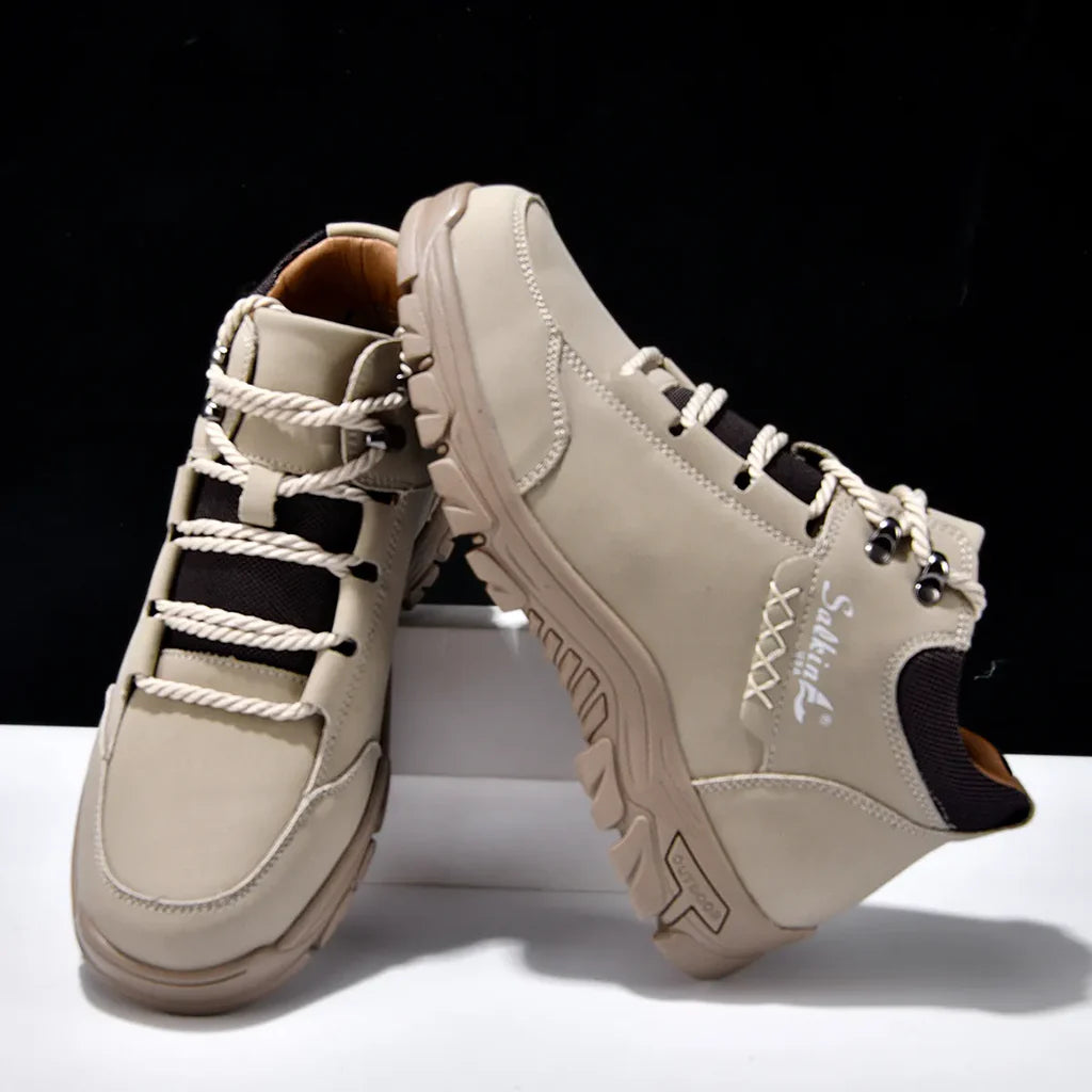 Bottes en matière effet cuir pour hommes