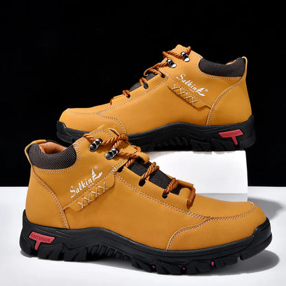Bottes en matière effet cuir pour hommes