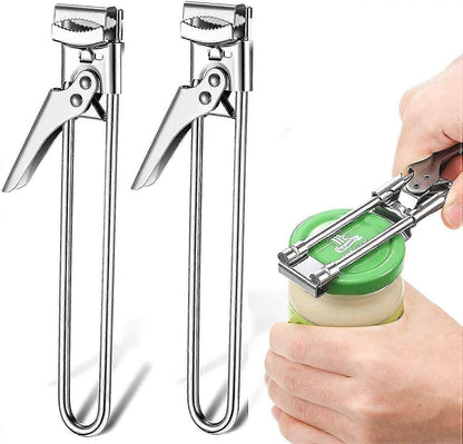 Ouvre-bocal et ouvre-boîte multifonctionnel réglable en acier inoxydable