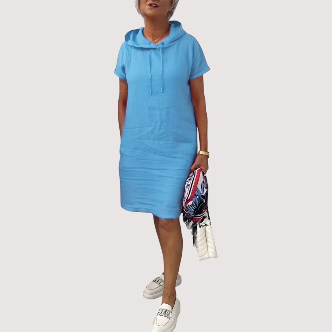 Robe d'été à capuche en coton pour femme