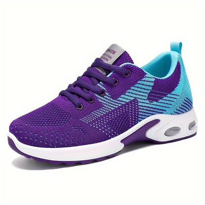 Baskets à lacets pour femme, à empiècements colorés et semelle Air-Cushion