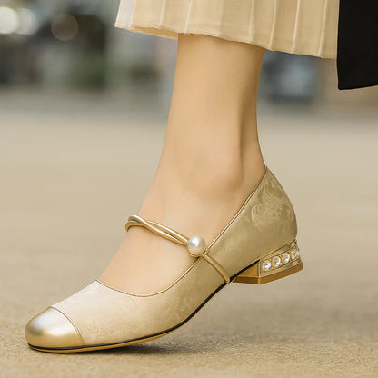 Ballerines Élégantes pour Femmes Ornées de Perles