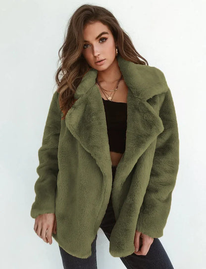 Veste polaire doublée en laine pelucheuse pour femme