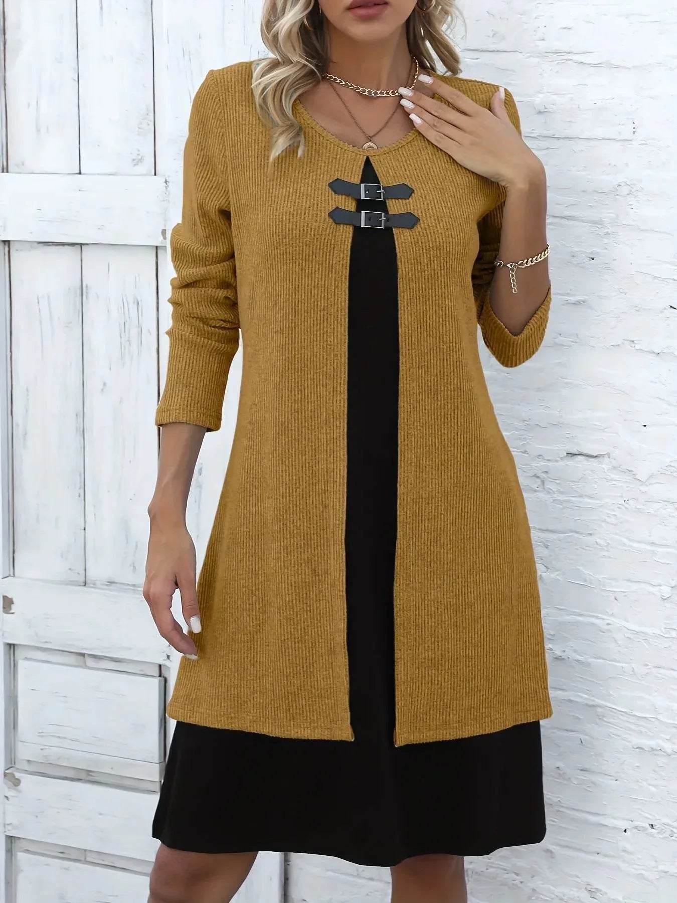 Robe élégante à manches longues pour femme
