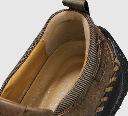 Chaussures de marche sans lacets effet cuir pour hommes