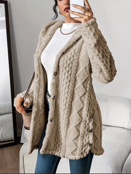 Gilet à capuche en peluche à motif losanges
