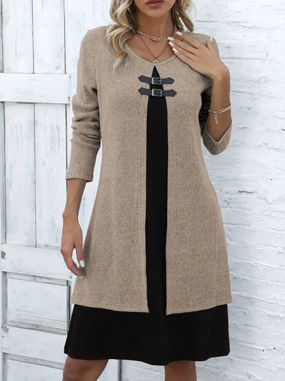 Robe élégante à manches longues pour femme