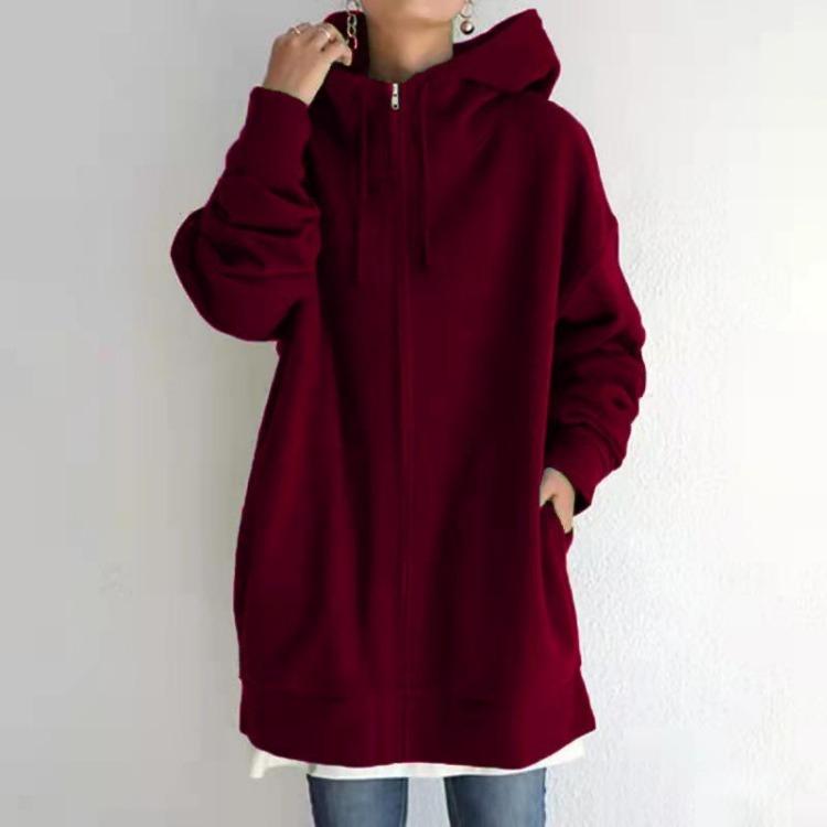 Pull à capuche zippé automne/hiver pour femme