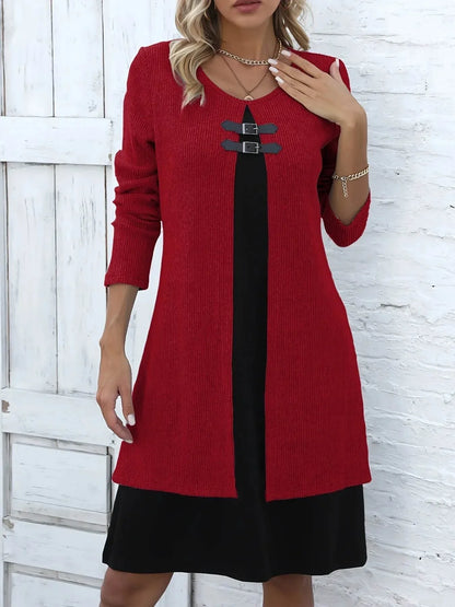 Robe élégante à manches longues pour femme