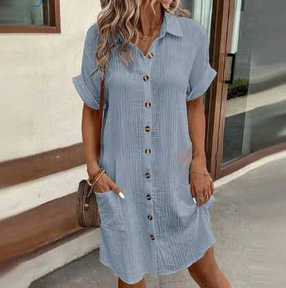 🔥👗Robe-chemise minimaliste pour femme