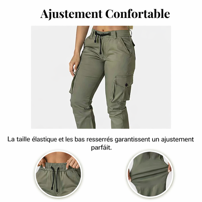 Pantalon cargo de jogging à poches utilitaires pour femme