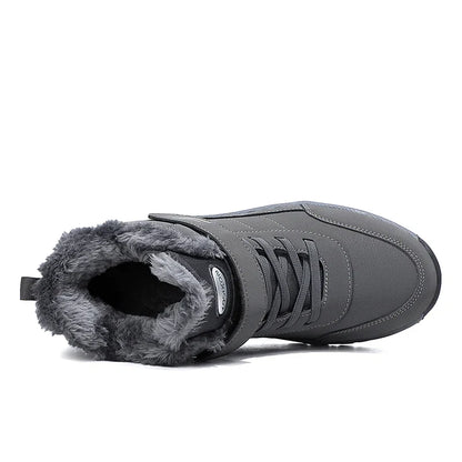 Bottes d'hiver imperméables doublées en polaire pour hommes, coupe large