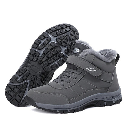Bottes d'hiver imperméables doublées en polaire pour hommes, coupe large