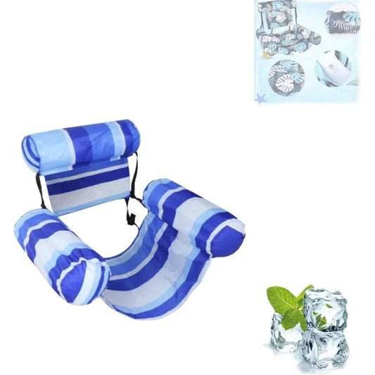 Chaise longue gonflable en filet pour piscine avec dossier réglable