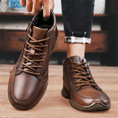 Bottes mi-mollet effet cuir pour hommes