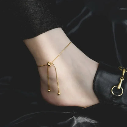 Cheville ajustable à chaîne serpent polie pour femme