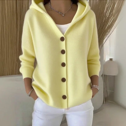 Cardigan à manches longues pour femme en coton doux, confortable et décontracté