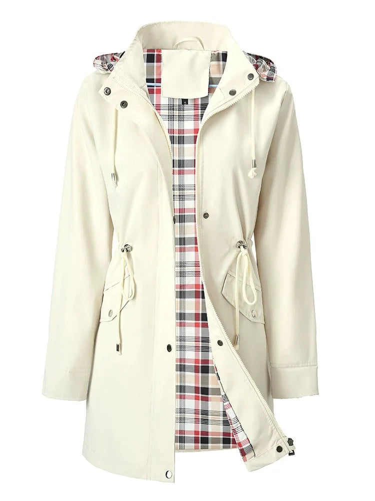 💗🧥Veste imperméable à carreaux pour femme 🍃