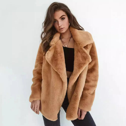 Veste polaire doublée en laine pelucheuse pour femme