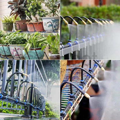 Kit de système d'irrigation par brumisation réglable pour jardin avec buses de pulvérisation