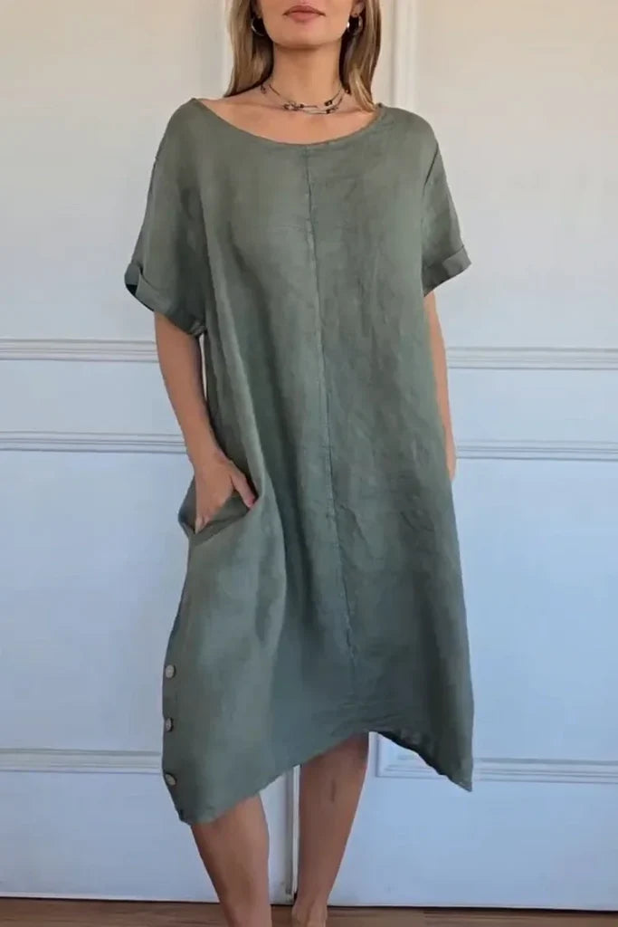 Robe d'été Elowyn en lin mélangé pour femme