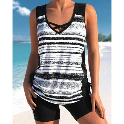 Ensemble Maillot de Bain Tankini Imprimé pour Femme