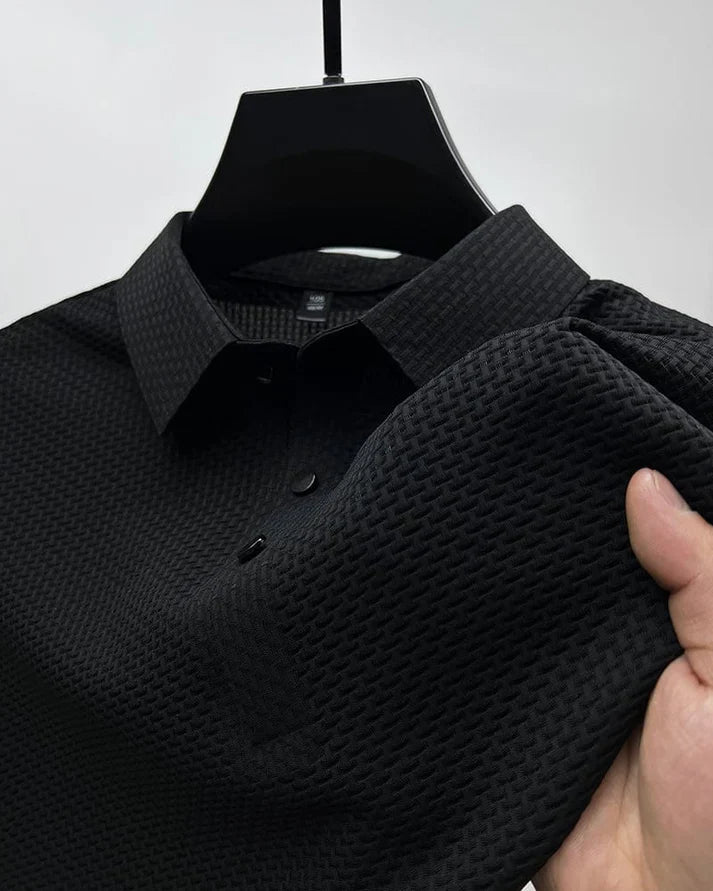 Polo à manches courtes pour homme avec détails en maille respirante
