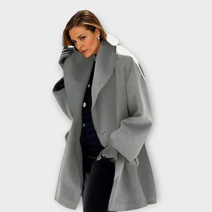 Manteau élégant pour femme en laine mélangée, style scandinave